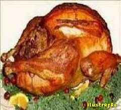 Peru de Natal com Castanhas, Ingredientes do Peru de Natal com Castanhas - 500g De castanhas assadas no forno (fa&ccedil;a um pequeno corte no comprimento de cada uma para assar)